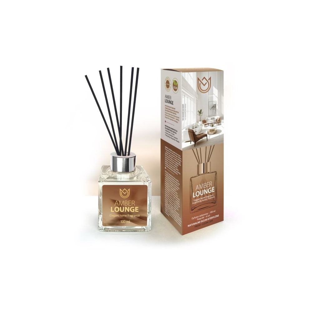 Dyfuzor Rattanowy Amber Lounge – Luksusowy Zapach do Wnętrz | Elegancki Dyfuzor z Patyczkami