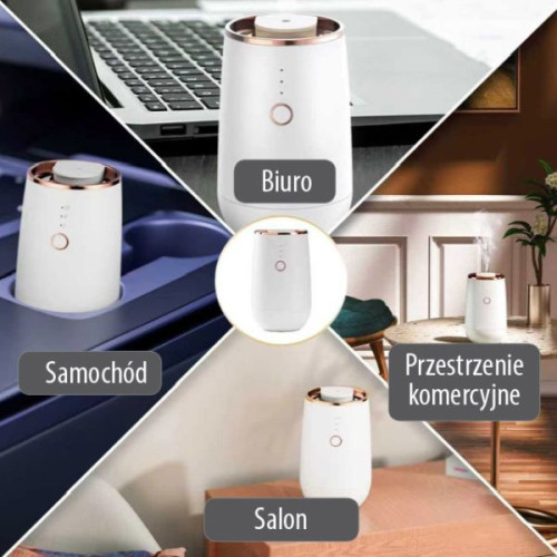 Przenośny dyfuzor samochodowy USB – Mini dyfuzor zapachowy 5–15 ml, czarny/biały